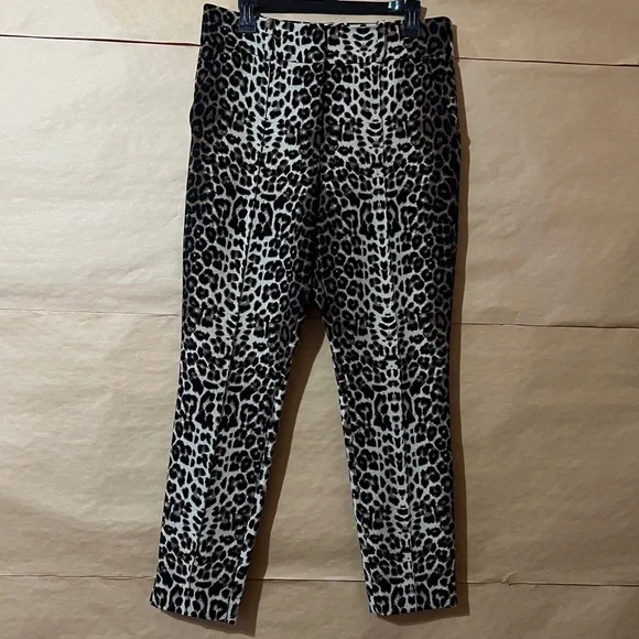 Veronica Beard | Lago Trouser Pants Tailored Pintuck Leopard Print Size 10 - Picture 1 of 12